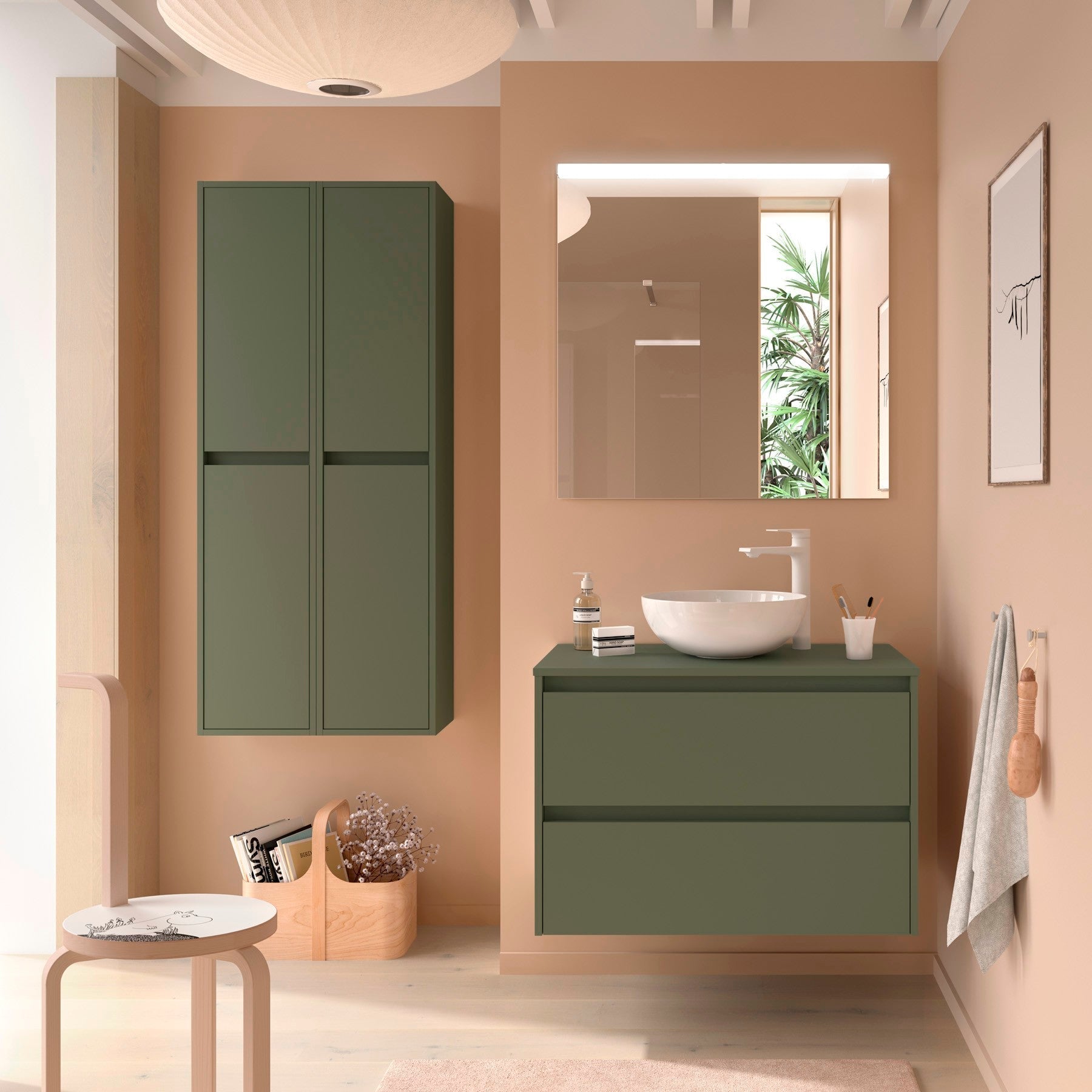 Mueble de baño NOJA 100 cm - 2 CAJONES - ENCIMERA - BañoClick