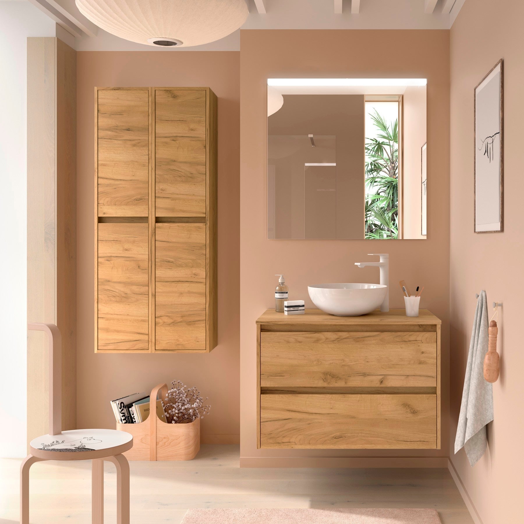 Mueble de baño NOJA 100 cm - 2 CAJONES - ENCIMERA - BañoClick