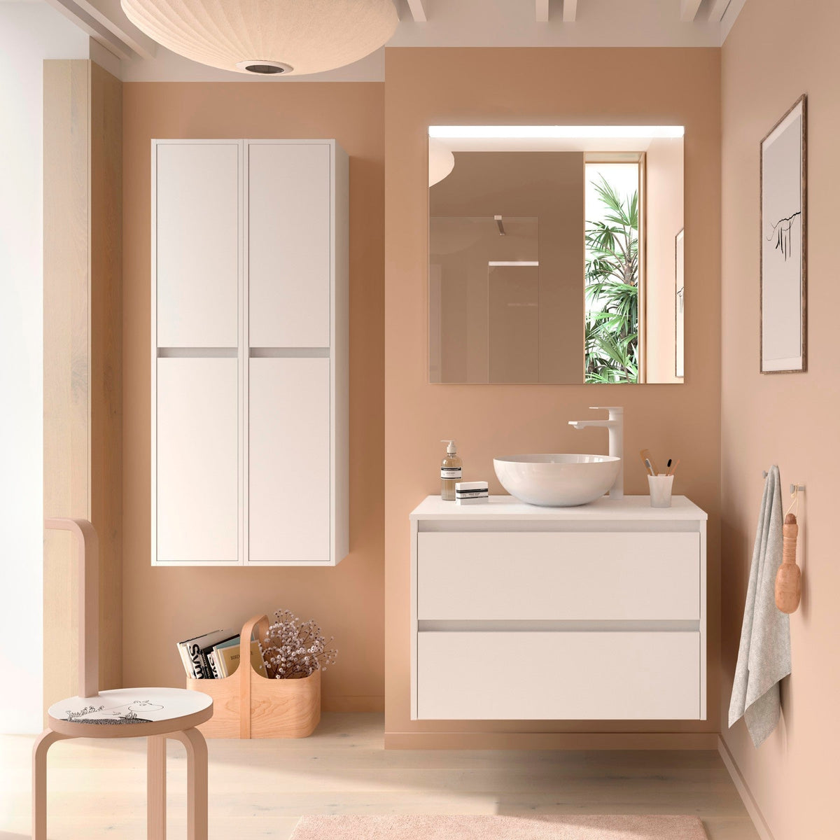 Mueble de baño NOJA 100 cm - 2 CAJONES - ENCIMERA - BañoClick