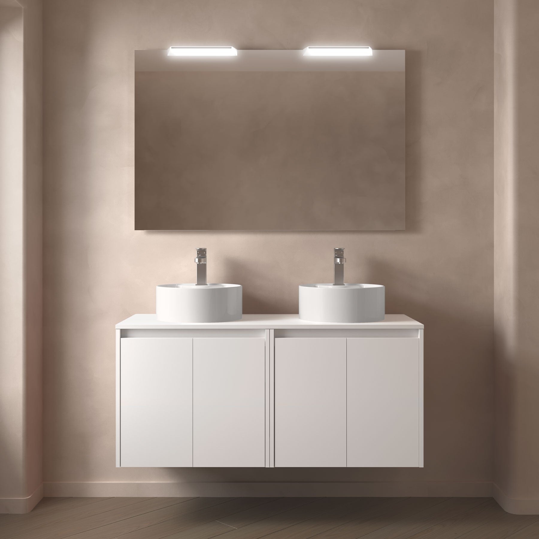 Mueble de baño NOJA 140 cm - 4 PUERTAS - ENCIMERA - BañoClick