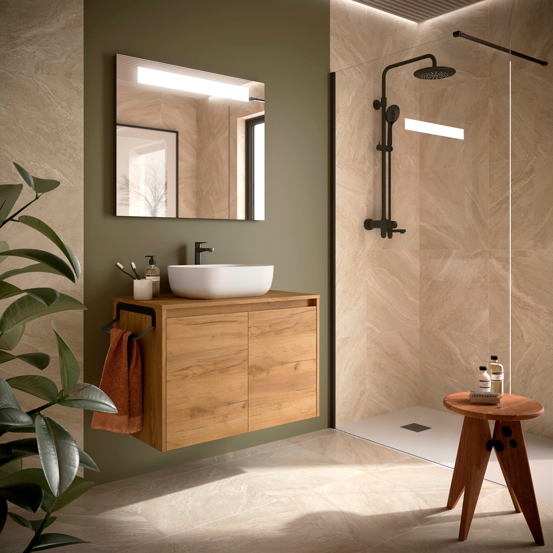 Mueble de baño NOJA 2 puertas - Encimera - BañoClick