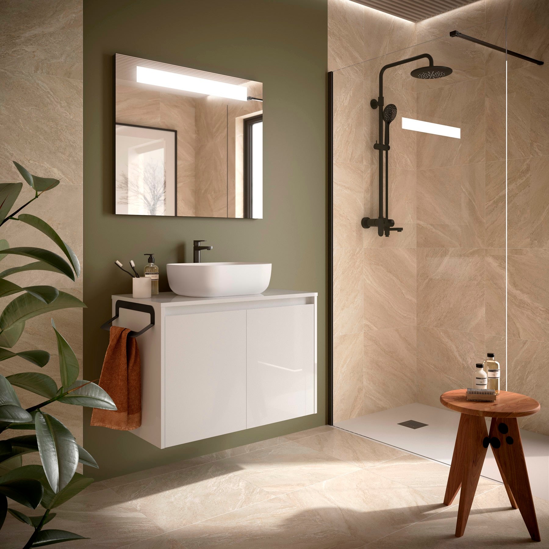 Mueble de baño NOJA 2 puertas - Encimera - BañoClick