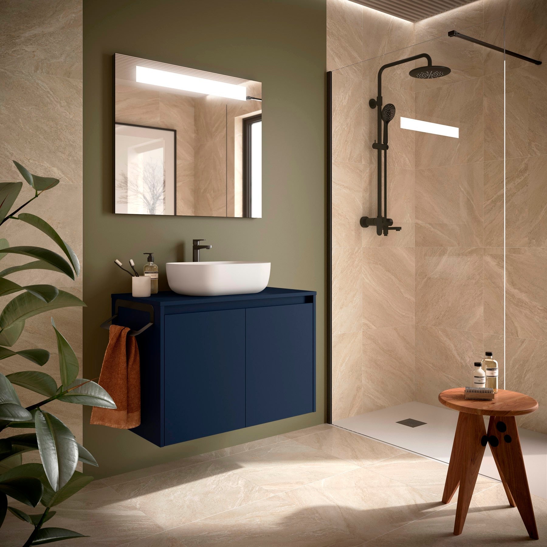 Mueble de baño NOJA 60, 70, 80 cm - 2 PUERTAS - ENCIMERA - BañoClick