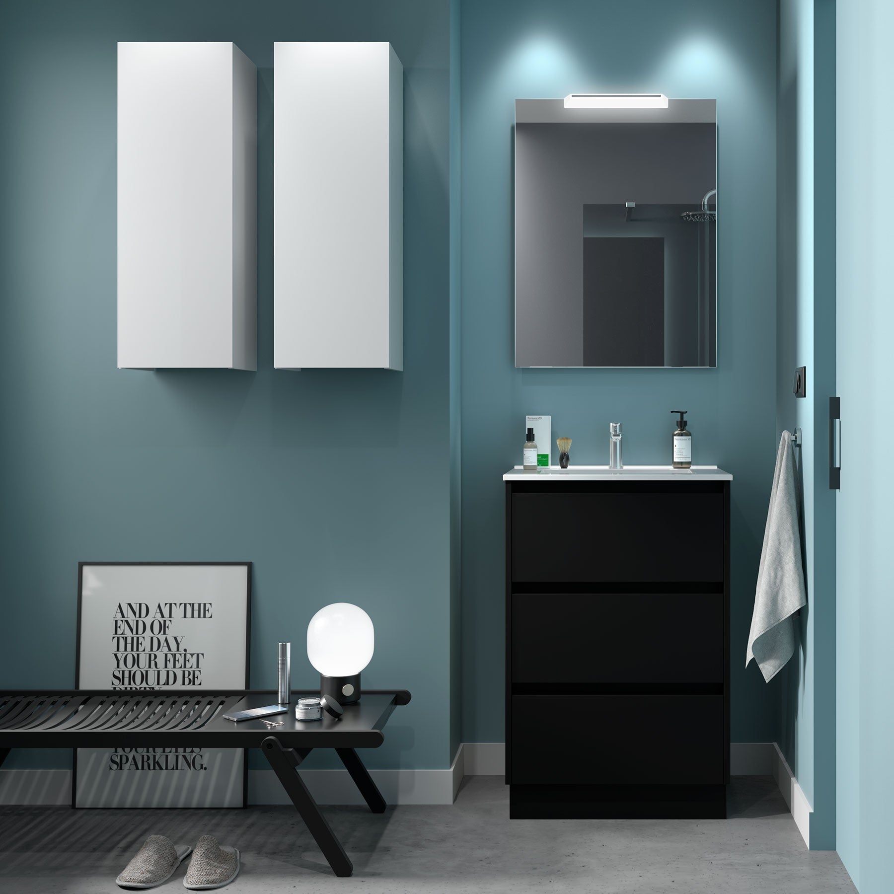 Mueble de baño NOJA 600 3 cajones - Lavabo - BañoClick