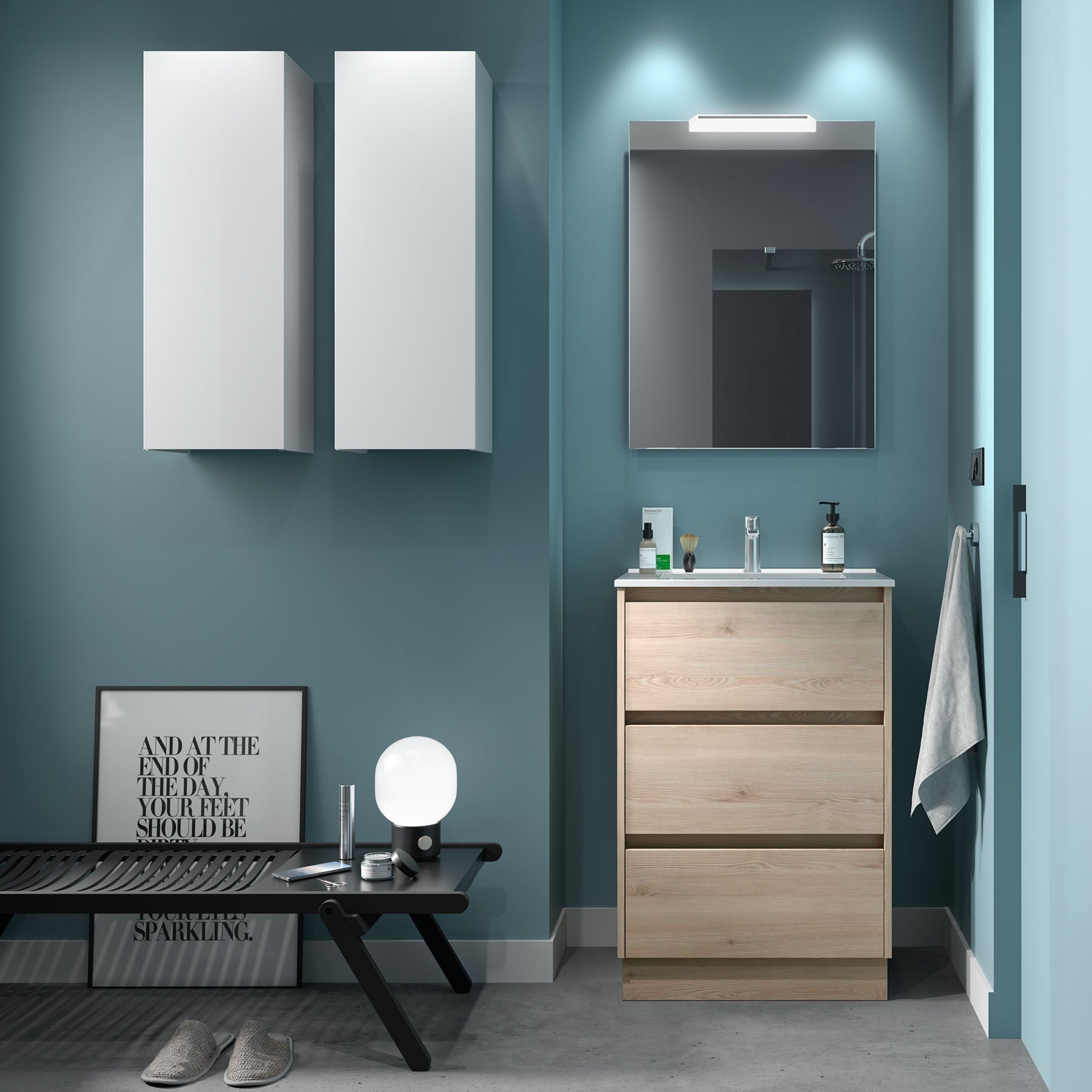 Mueble de baño NOJA 600 3 cajones - Lavabo - BañoClick