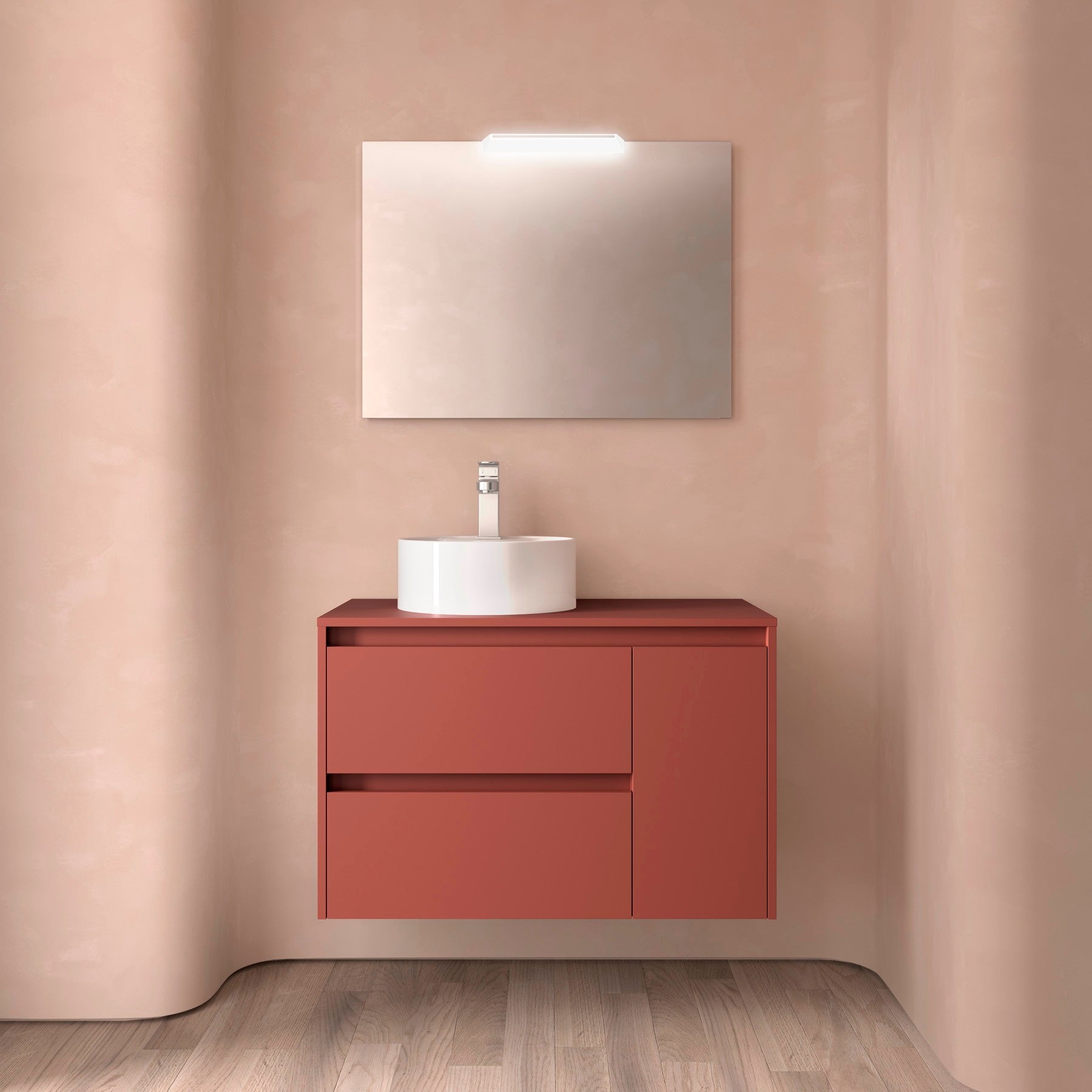 Mueble de baño NOJA 850 2 cajones y 1 puerta derecha - Encimera - BañoClick