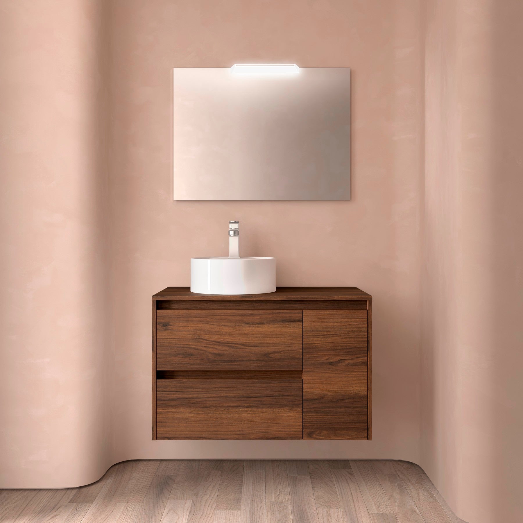 Mueble de baño NOJA 850 2 cajones y 1 puerta derecha - Encimera - BañoClick