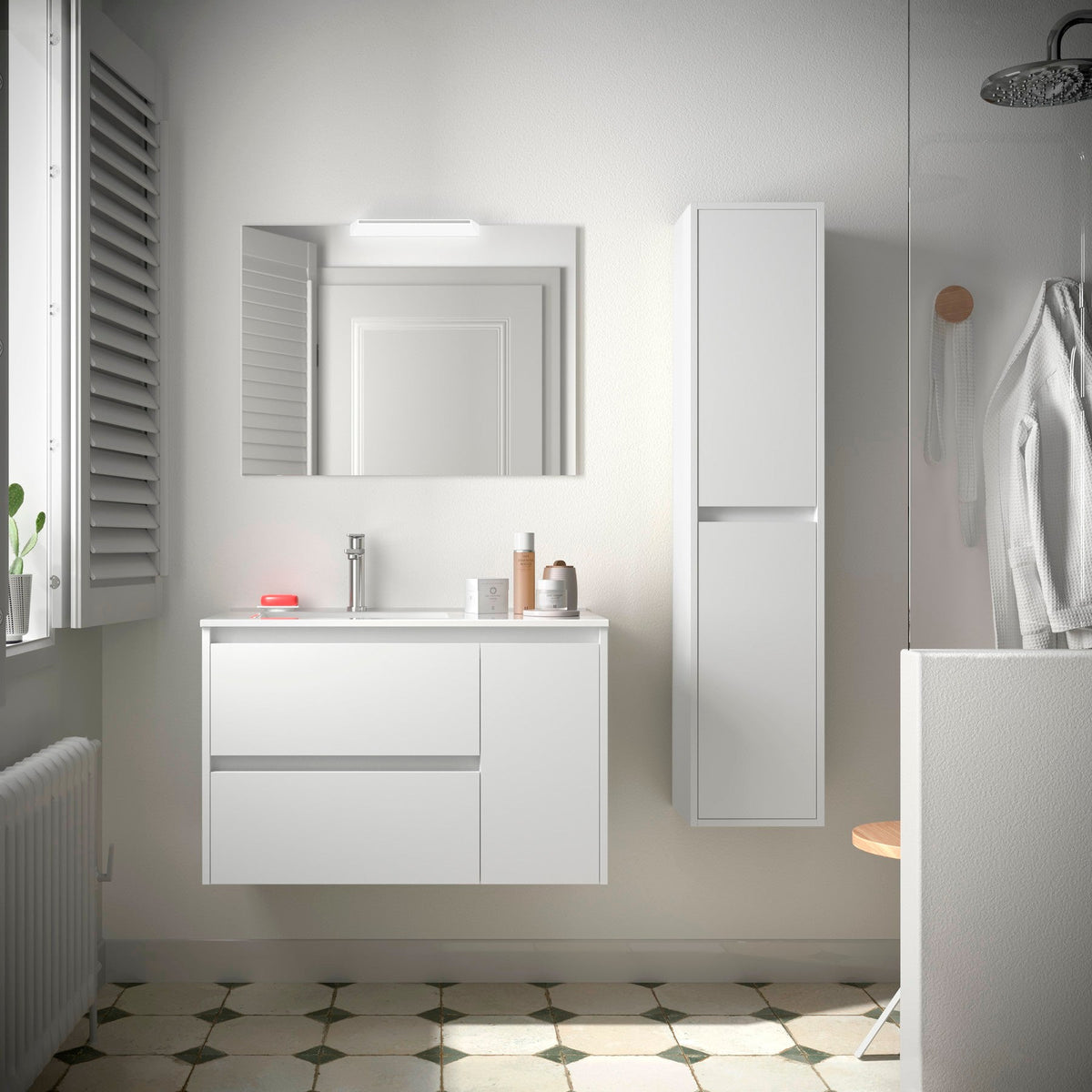 Mueble de baño NOJA 850 2 cajones y 1 puerta derecha - Lavabo - BañoClick