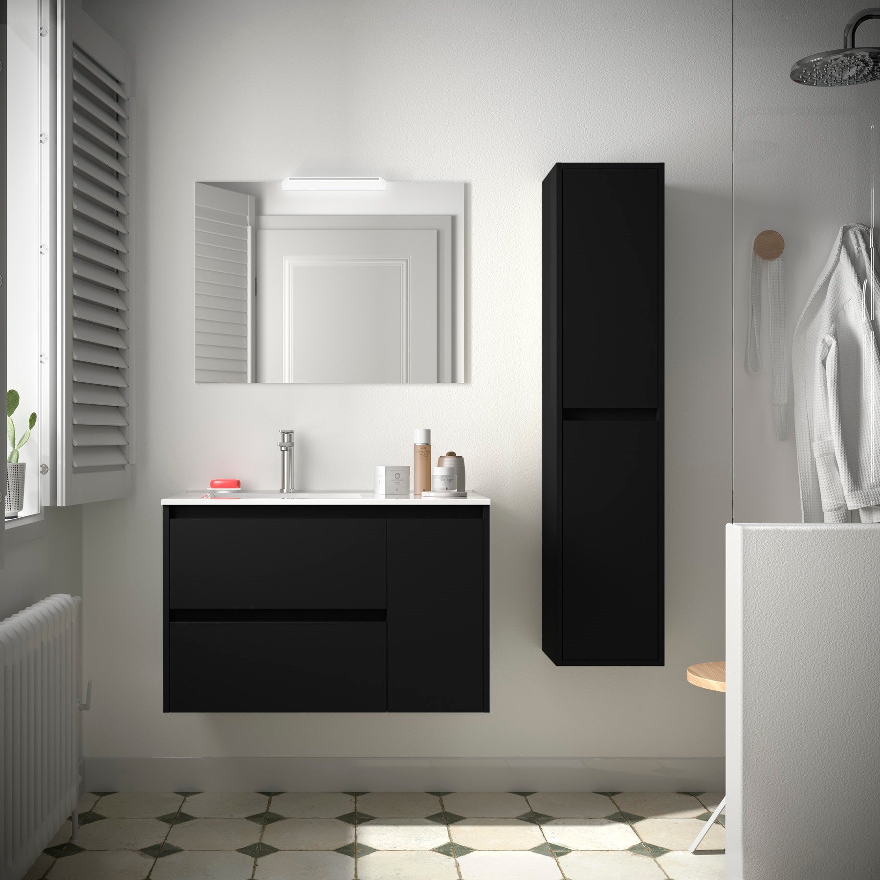 Mueble de baño NOJA 850 2 cajones y 1 puerta derecha - Lavabo - BañoClick