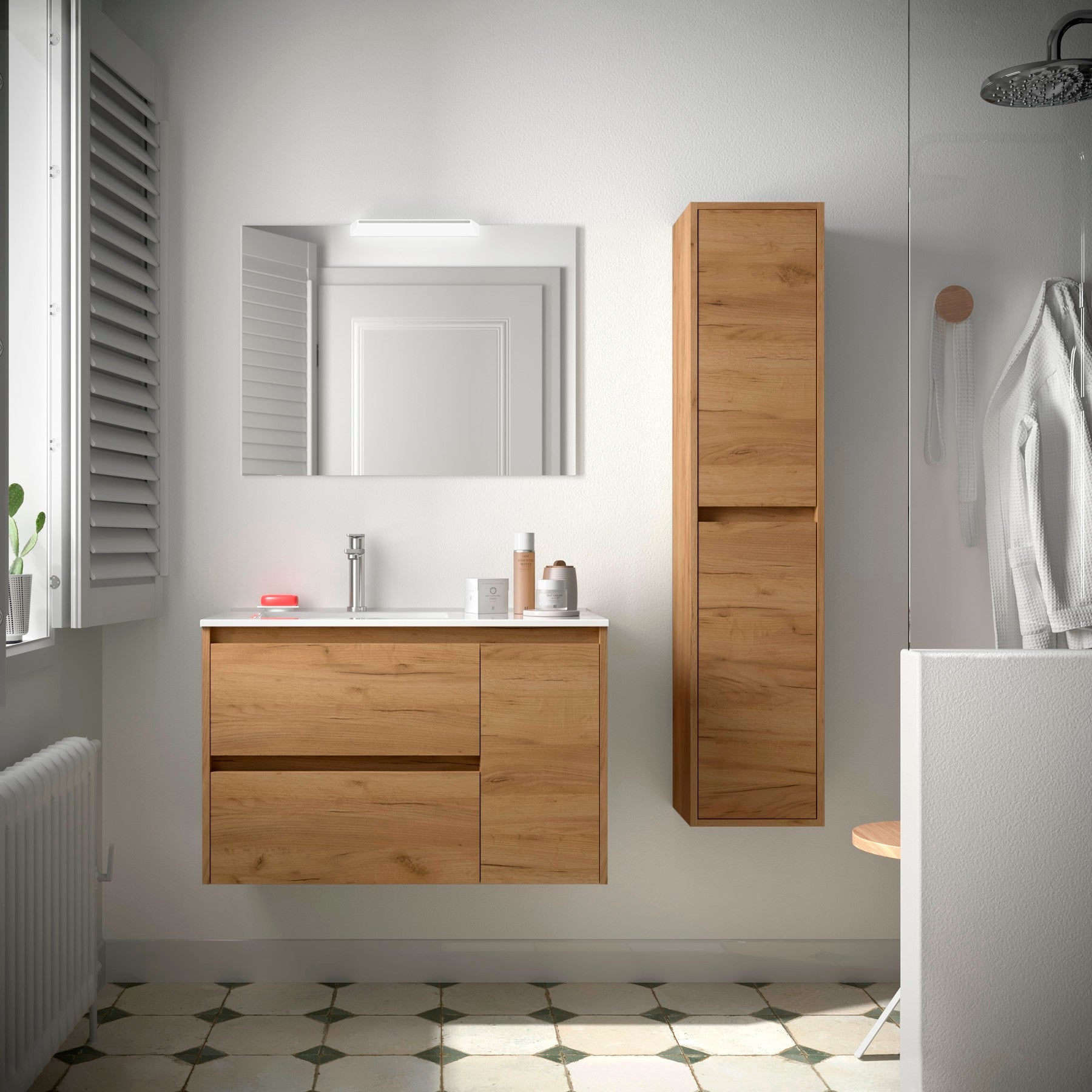 Mueble de baño NOJA 850 2 cajones y 1 puerta derecha - Lavabo - BañoClick