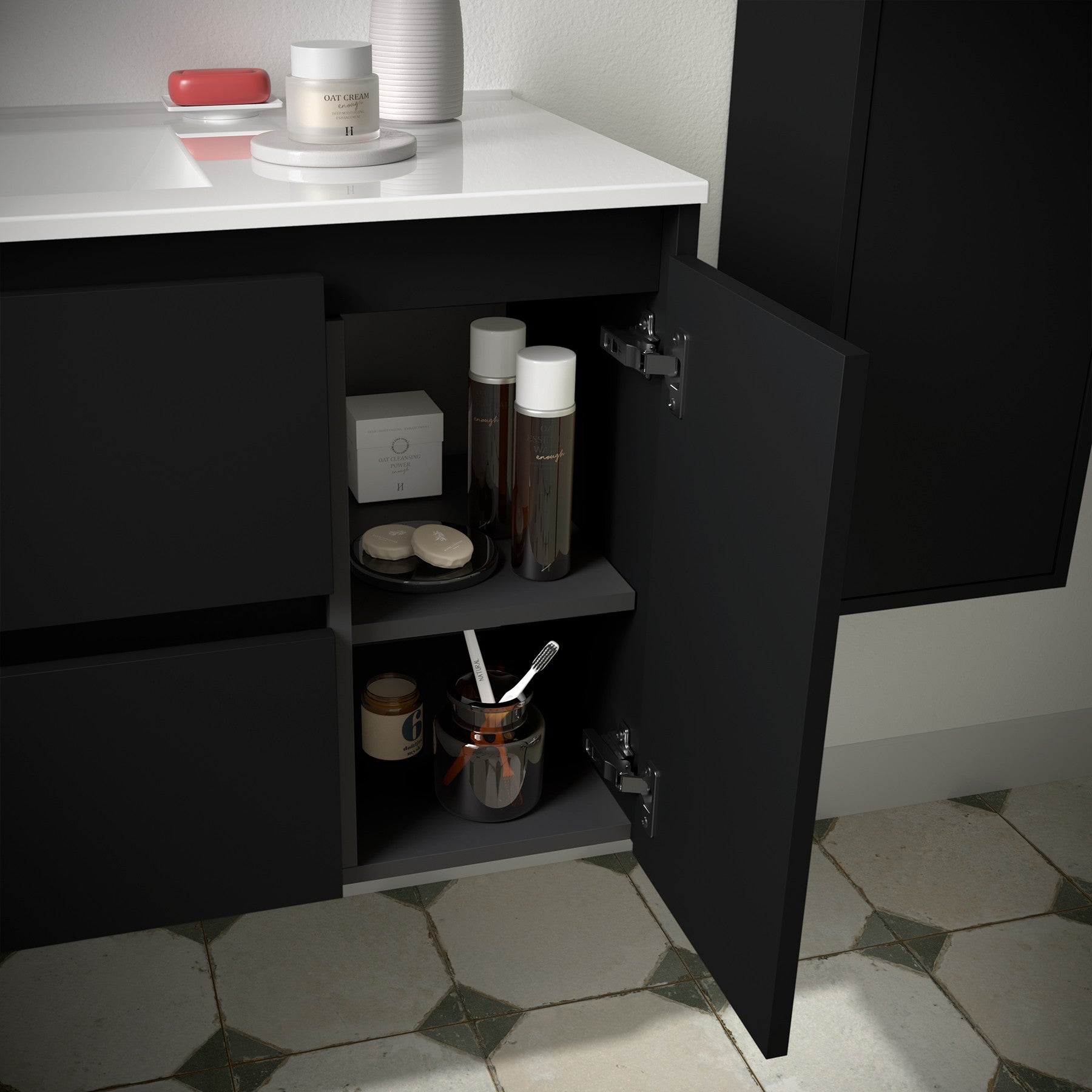 Mueble de baño NOJA 850 2 cajones y 1 puerta derecha - Lavabo - BañoClick