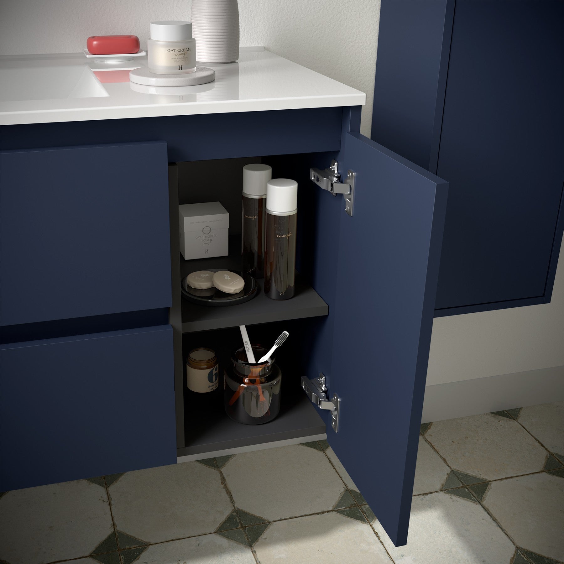 Mueble de baño NOJA 850 2 cajones y 1 puerta derecha - Lavabo - BañoClick