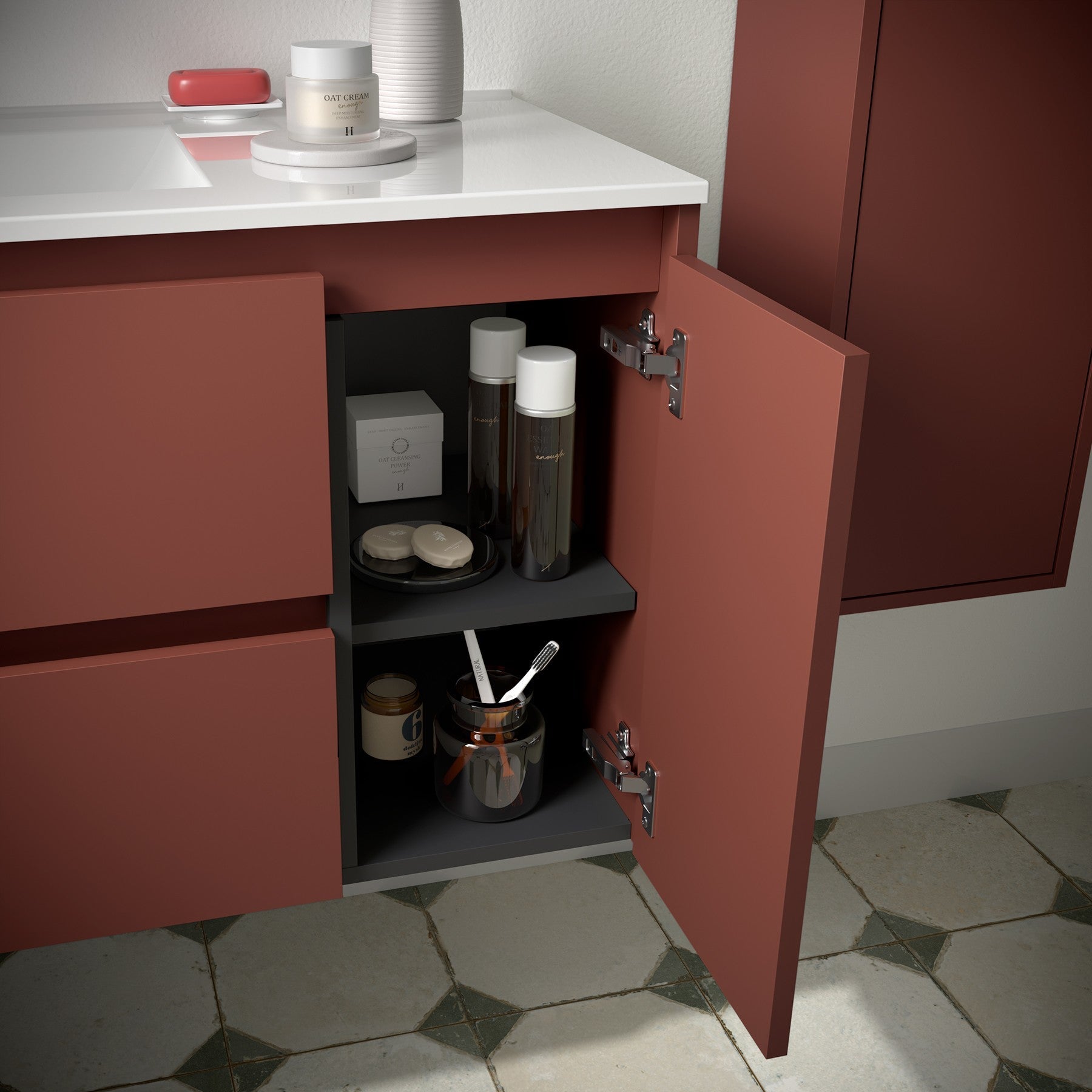 Mueble de baño NOJA 850 2 cajones y 1 puerta derecha - Lavabo - BañoClick