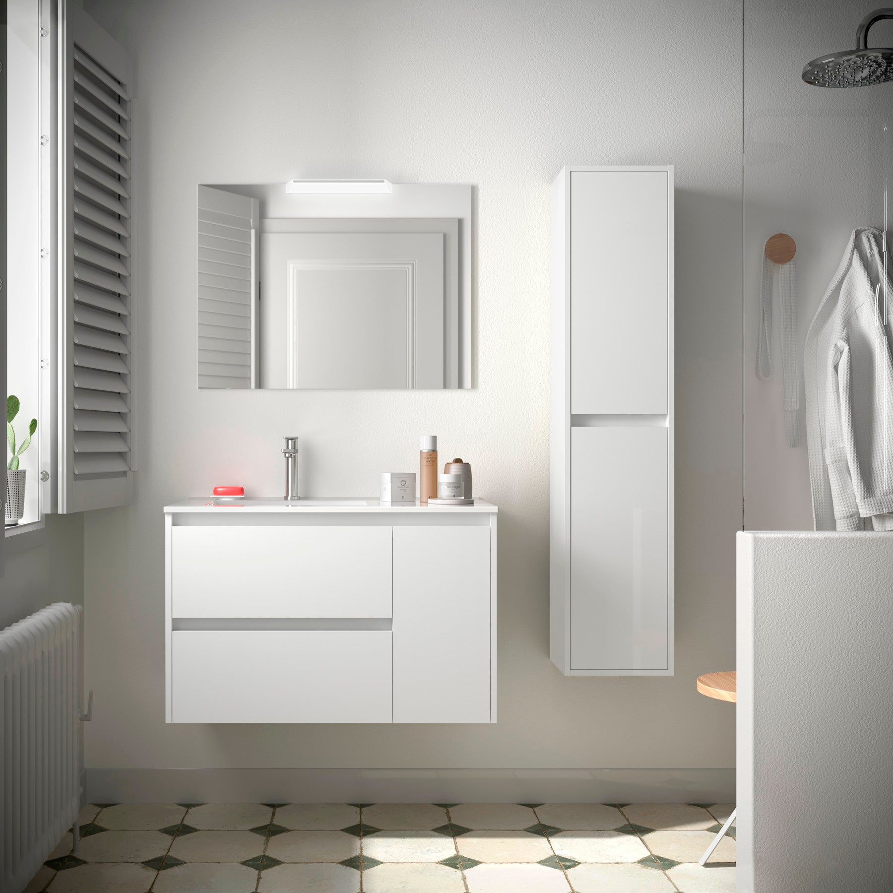 Mueble de baño NOJA 850 2 cajones y 1 puerta derecha - Lavabo - BañoClick