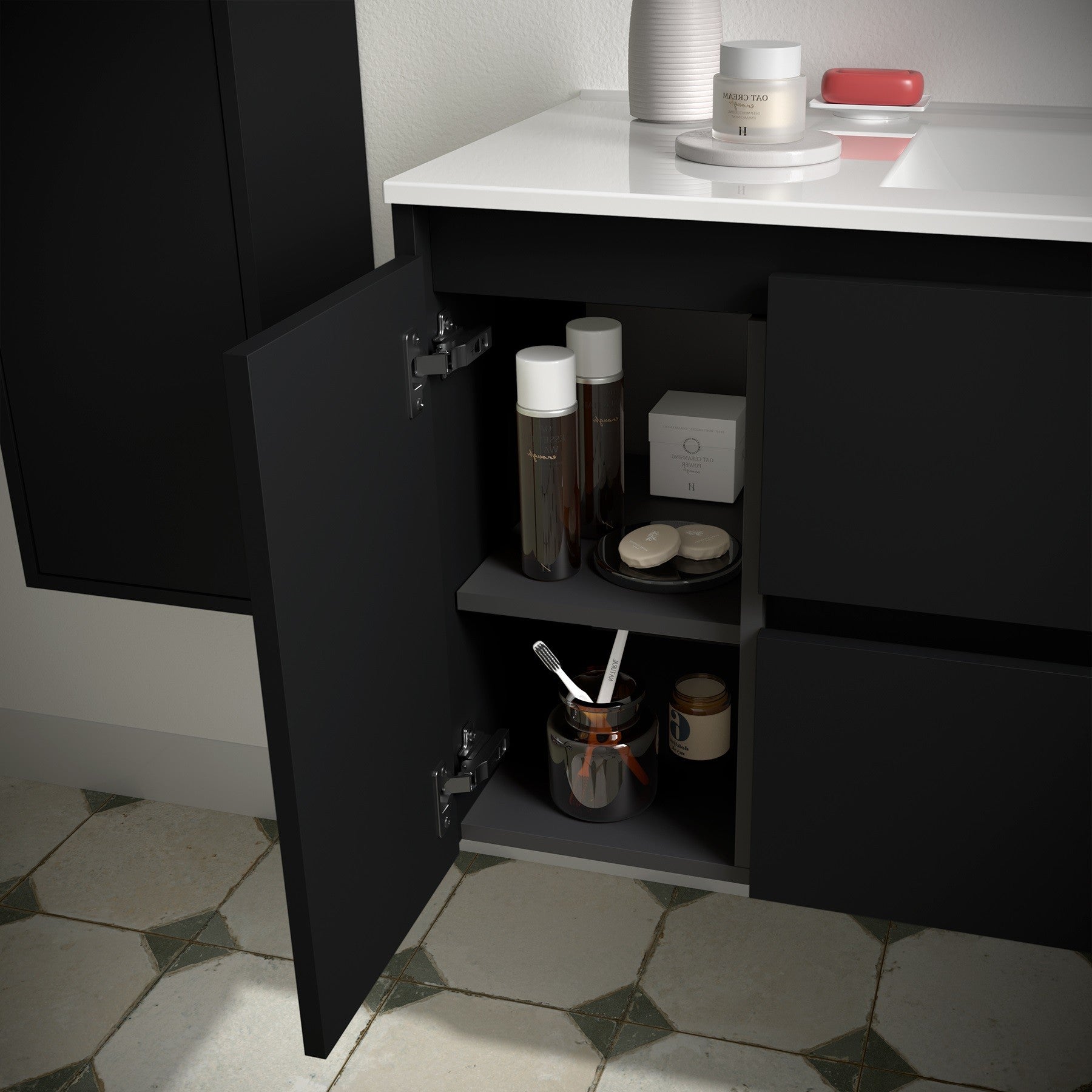 Mueble de baño NOJA 850 2 cajones y 1 puerta izquierda - Lavabo - BañoClick