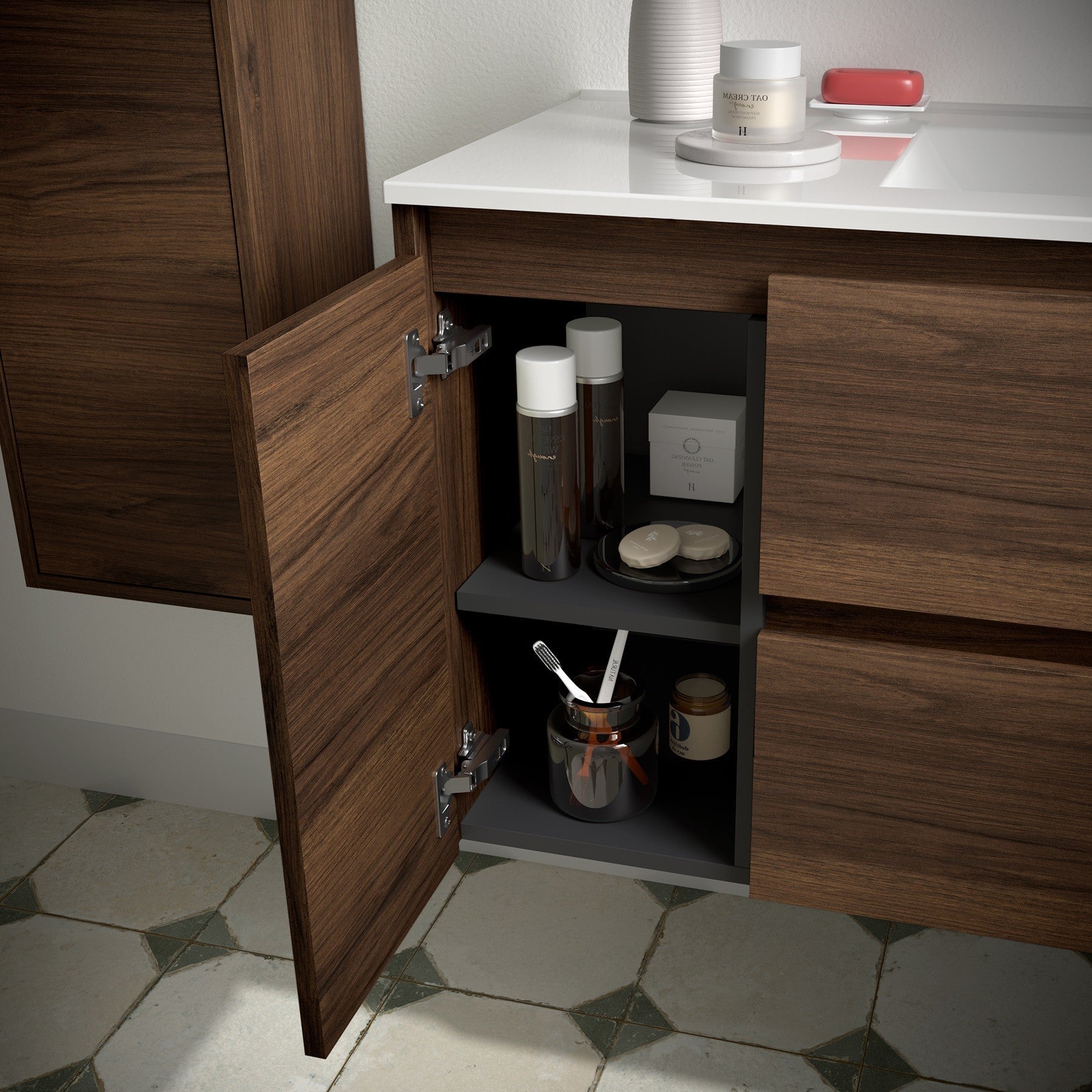 Mueble de baño NOJA 850 2 cajones y 1 puerta izquierda - Lavabo - BañoClick