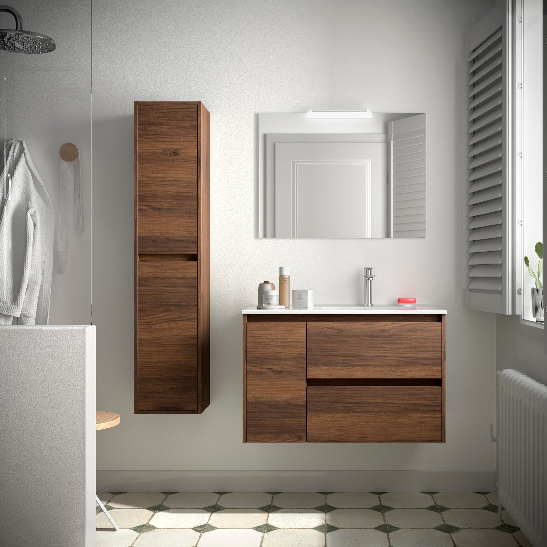 Mueble de baño NOJA 850 2 cajones y 1 puerta izquierda - Lavabo - BañoClick