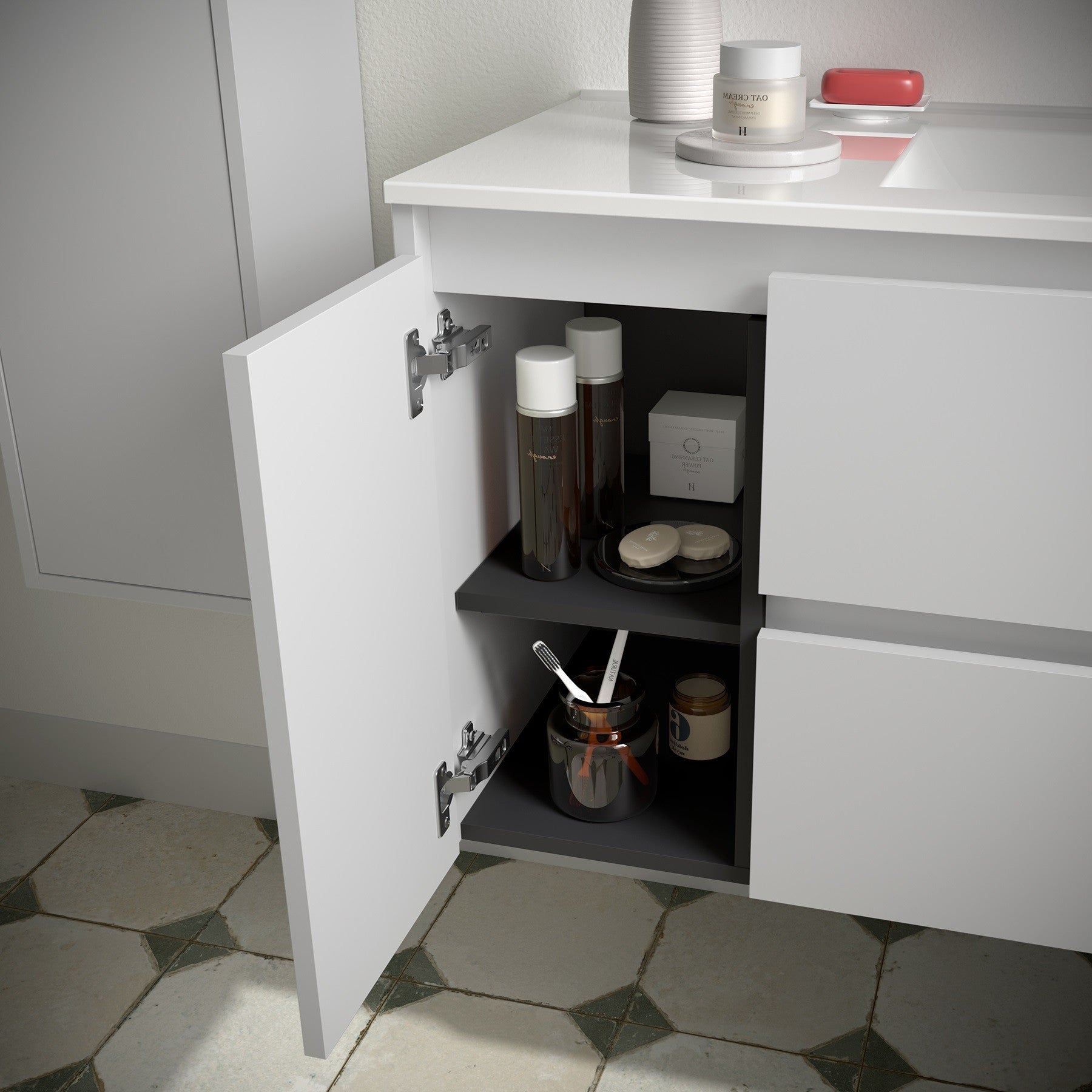 Mueble de baño NOJA 850 2 cajones y 1 puerta izquierda - Lavabo - BañoClick
