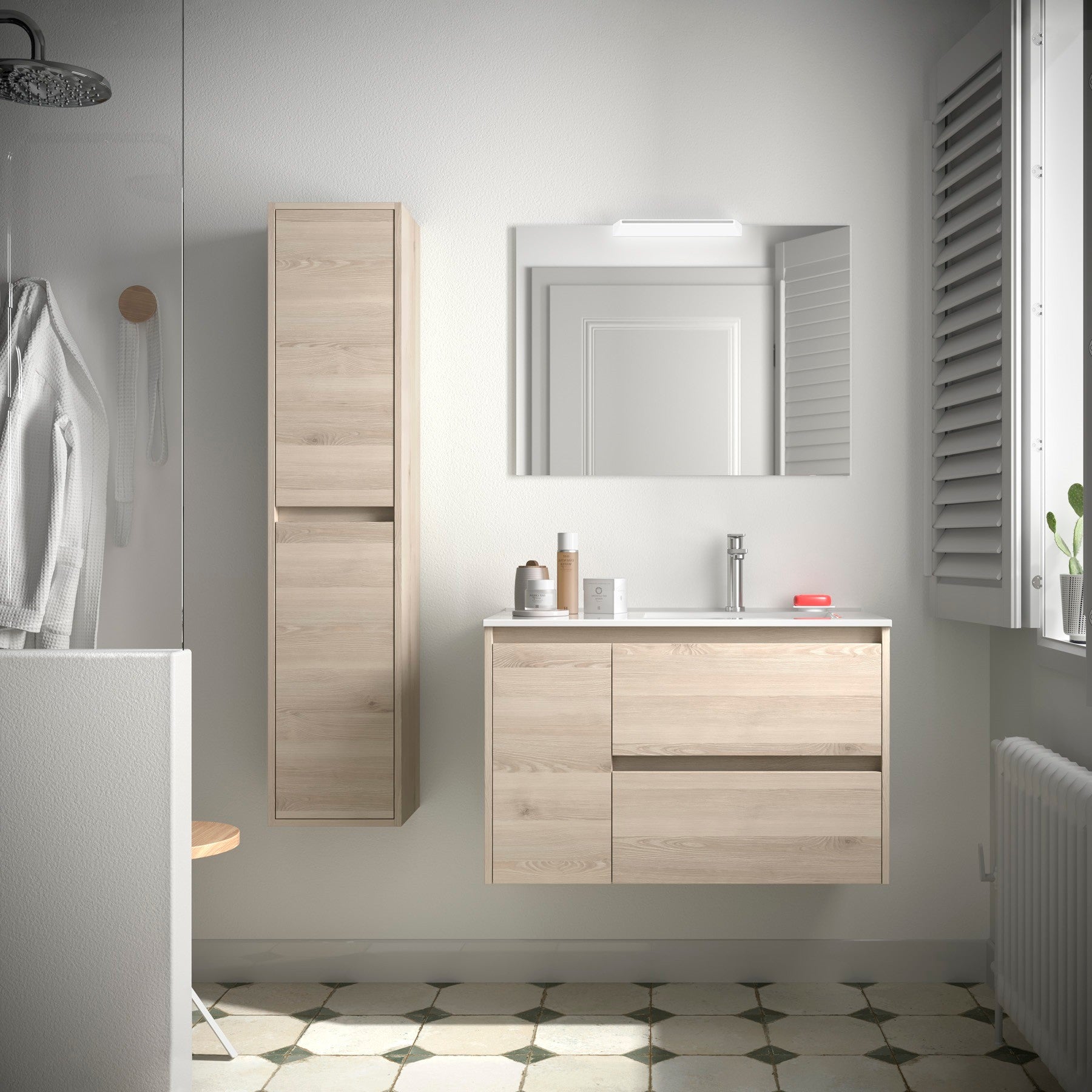 Mueble de baño NOJA 850 2 cajones y 1 puerta izquierda - Lavabo - BañoClick
