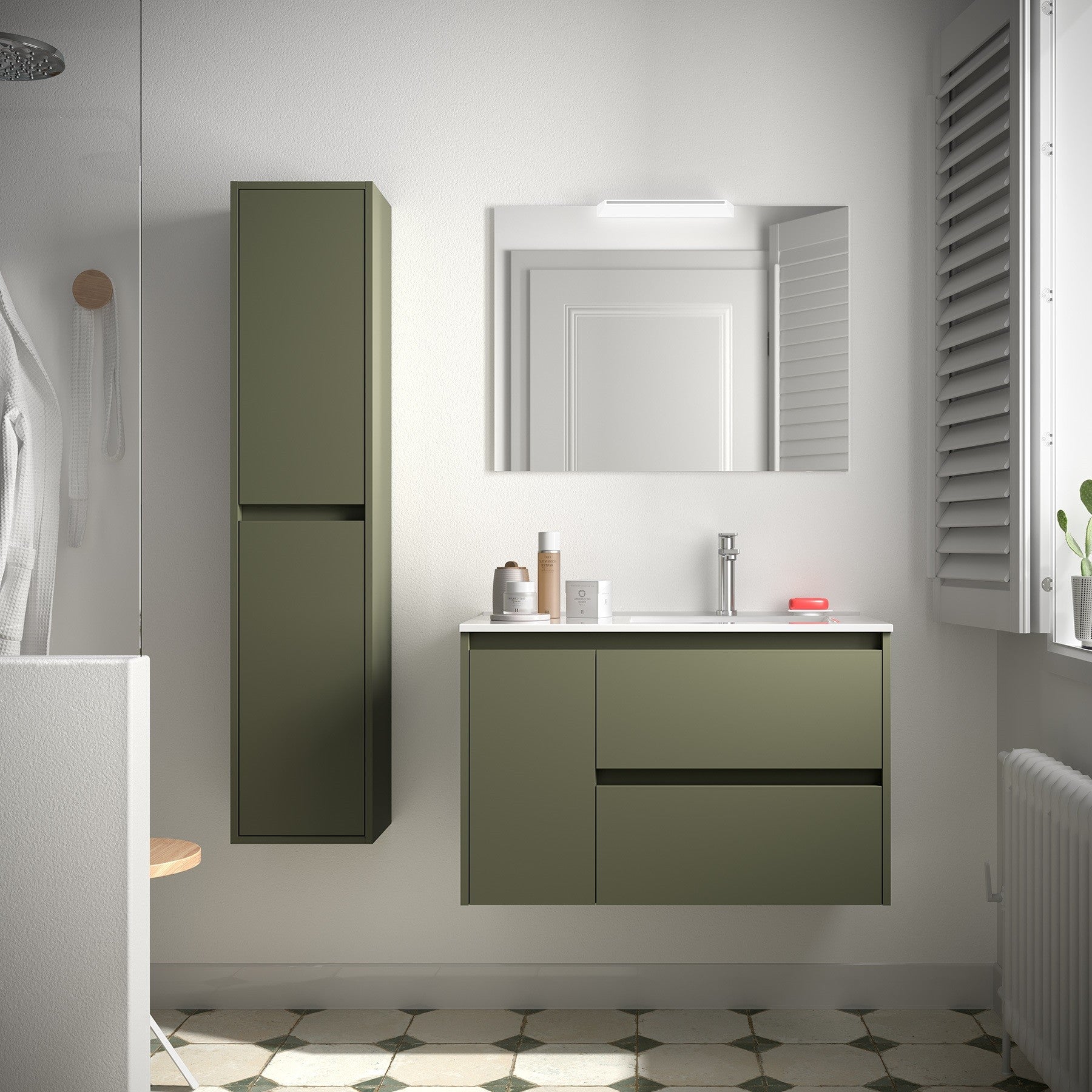 Mueble de baño NOJA 850 2 cajones y 1 puerta izquierda - Lavabo - BañoClick