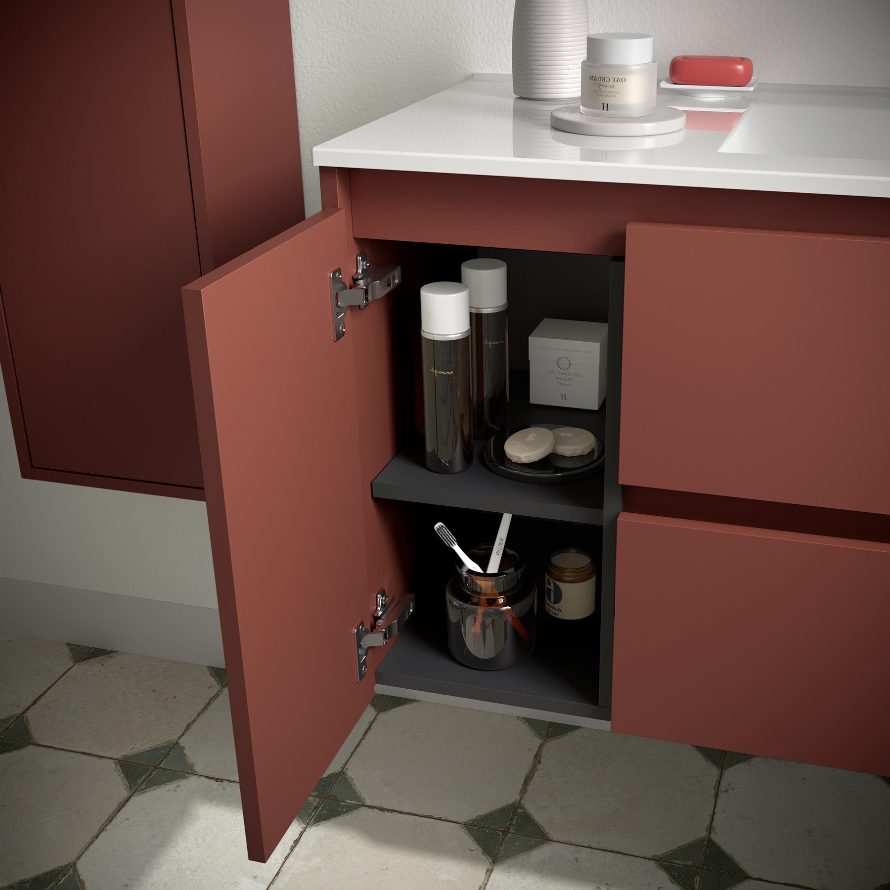 Mueble de baño NOJA 850 2 cajones y 1 puerta izquierda - Lavabo - BañoClick