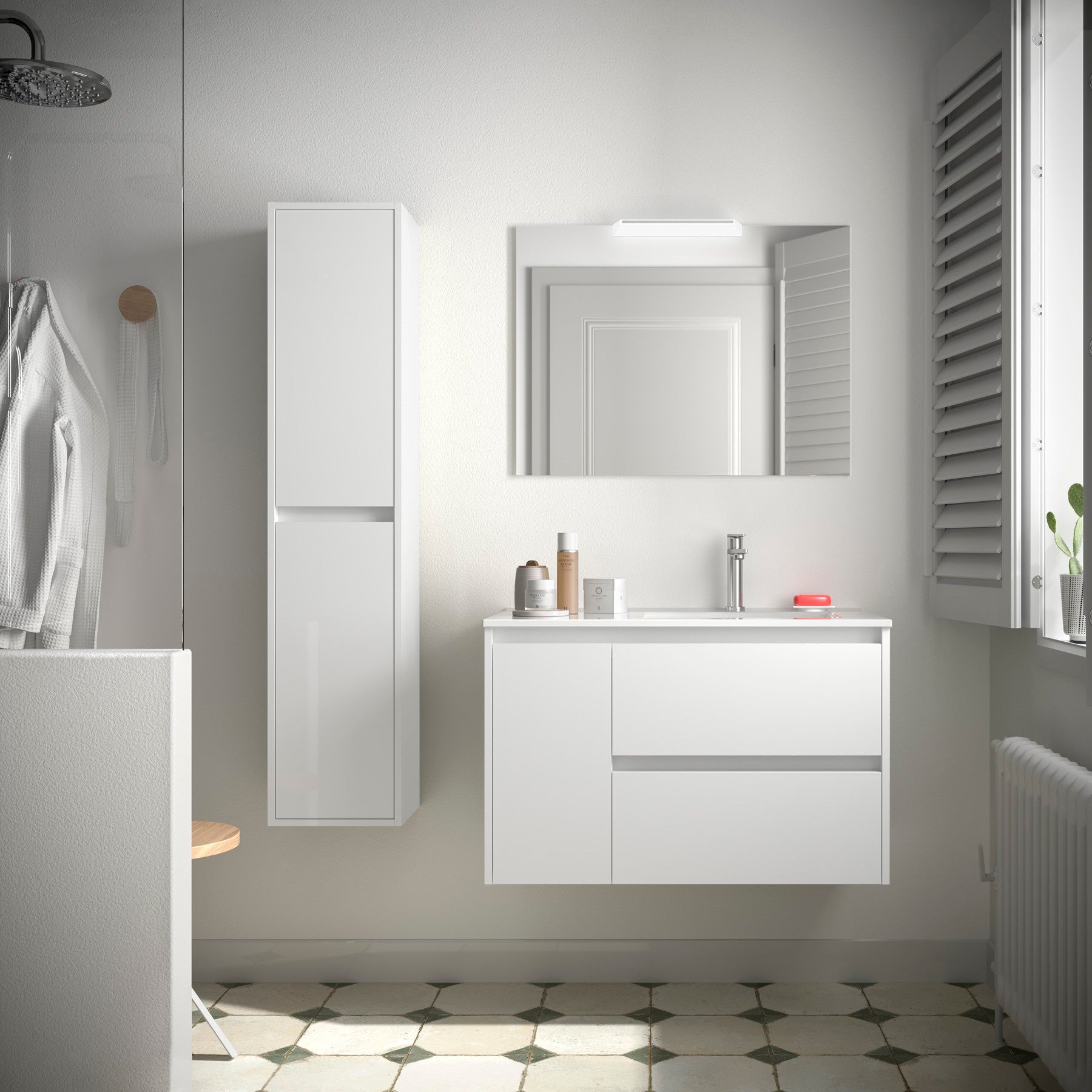 Mueble de baño NOJA 850 2 cajones y 1 puerta izquierda - Lavabo - BañoClick