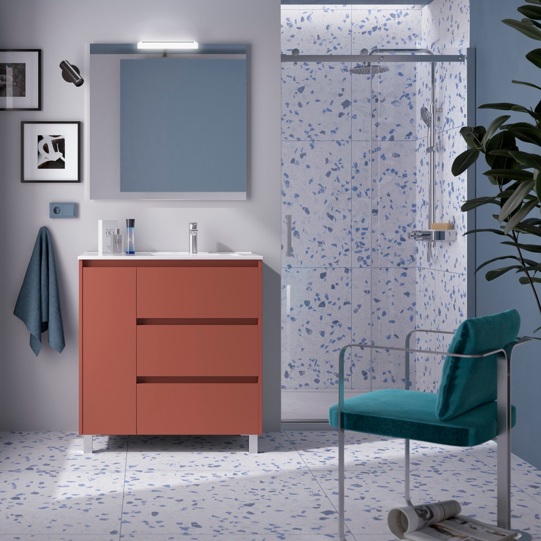 Mueble de baño NOJA 850 3 cajones y 1 puerta izquierda - BañoClick