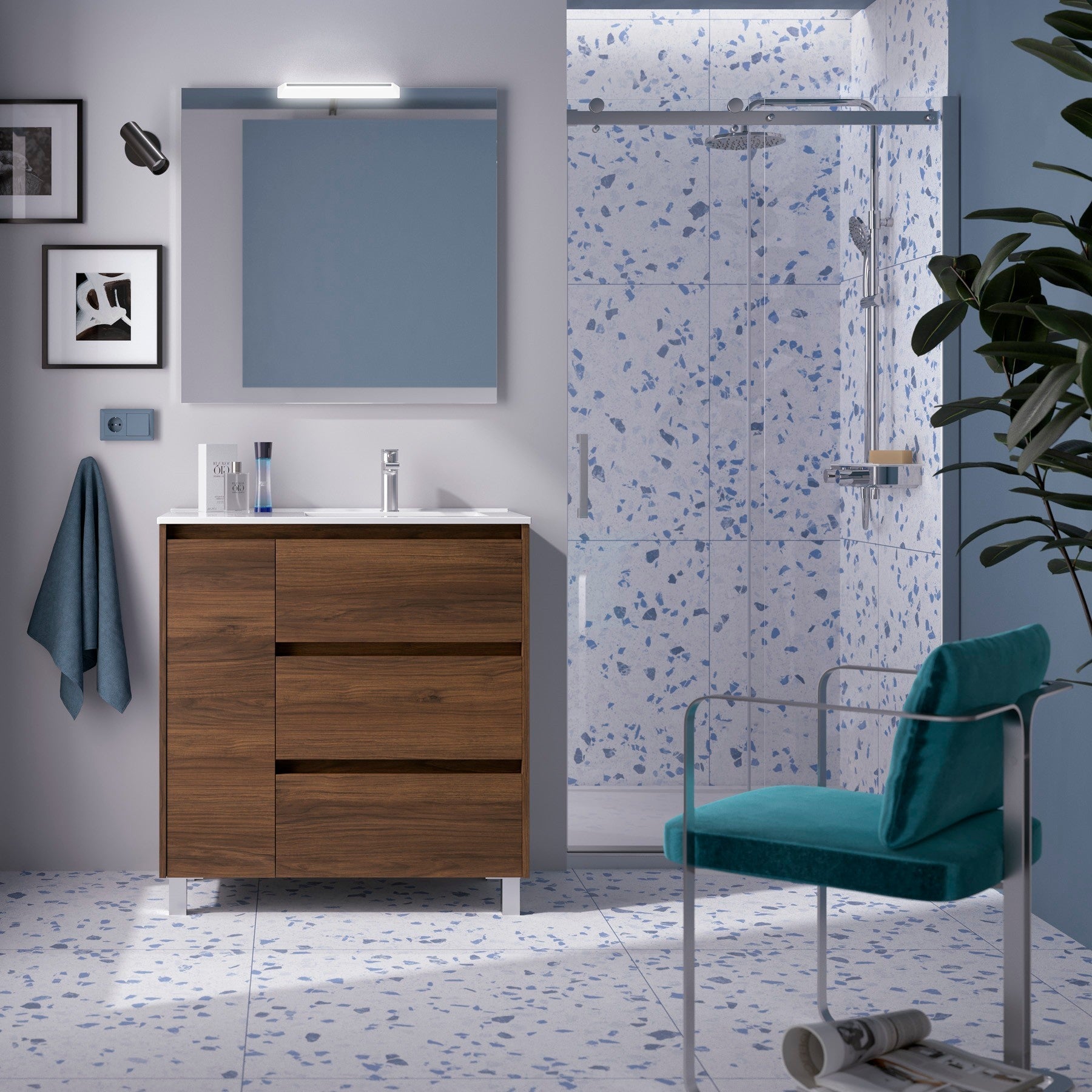 Mueble de baño NOJA 850 3 cajones y 1 puerta izquierda - BañoClick