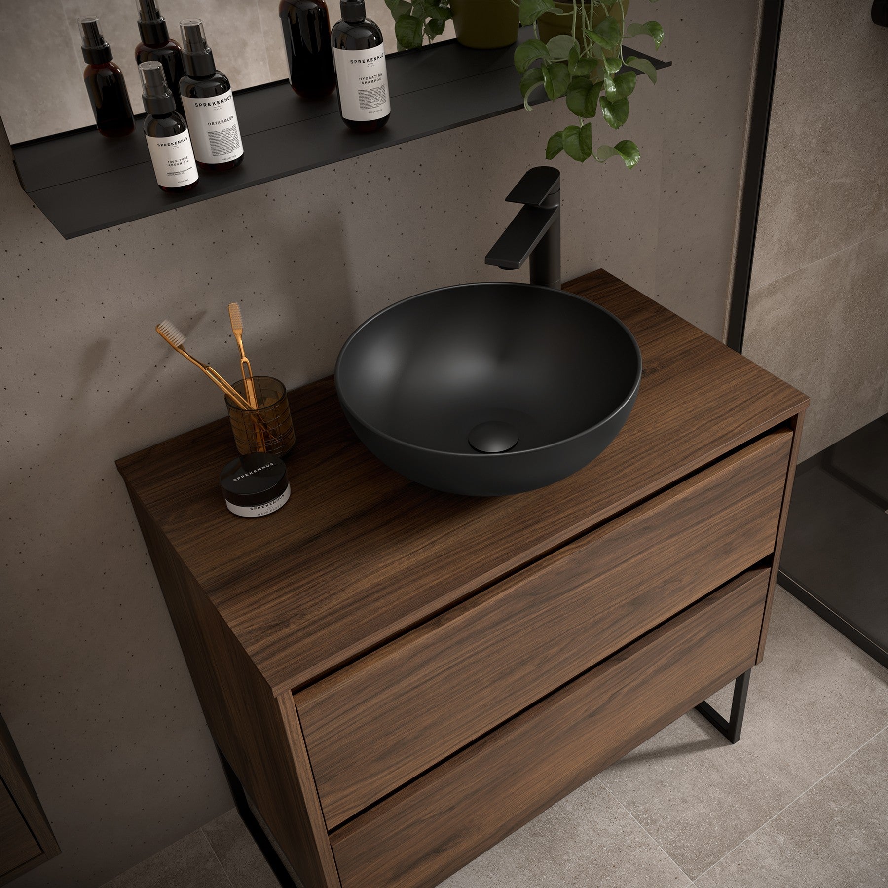 Mueble de baño NOJA 900 2 cajones - Encimera - BañoClick