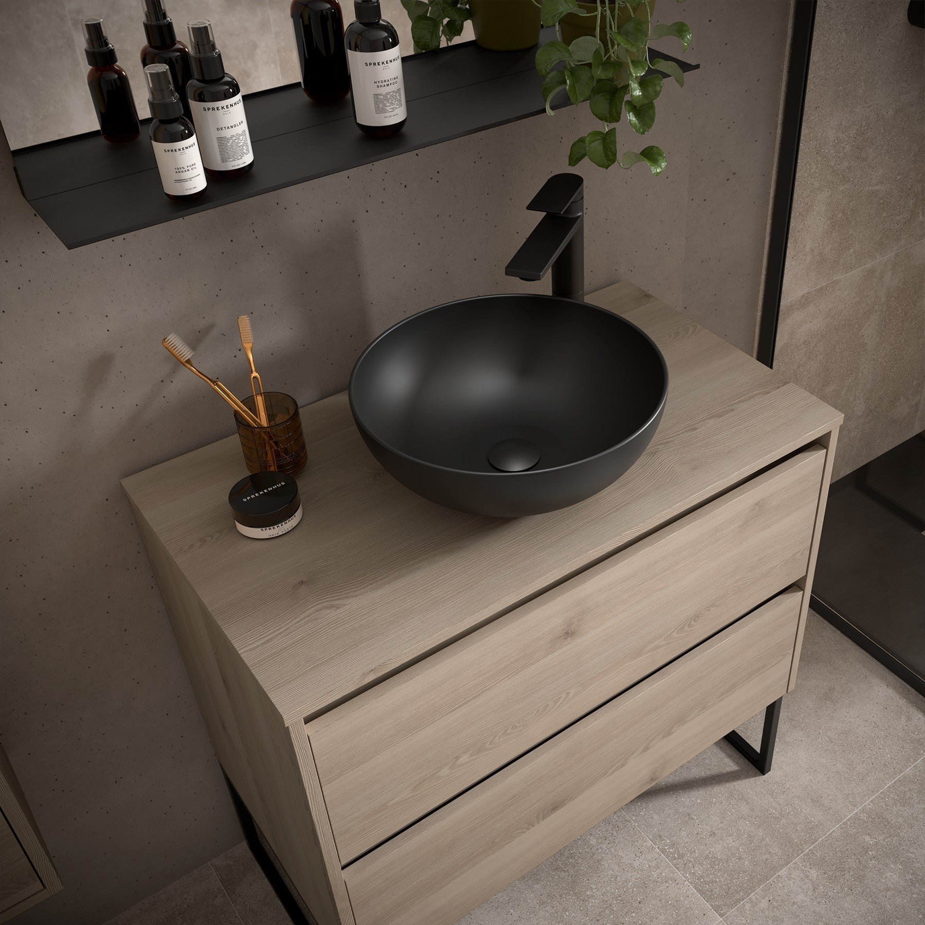 Mueble de baño NOJA 900 2 cajones - Encimera - BañoClick