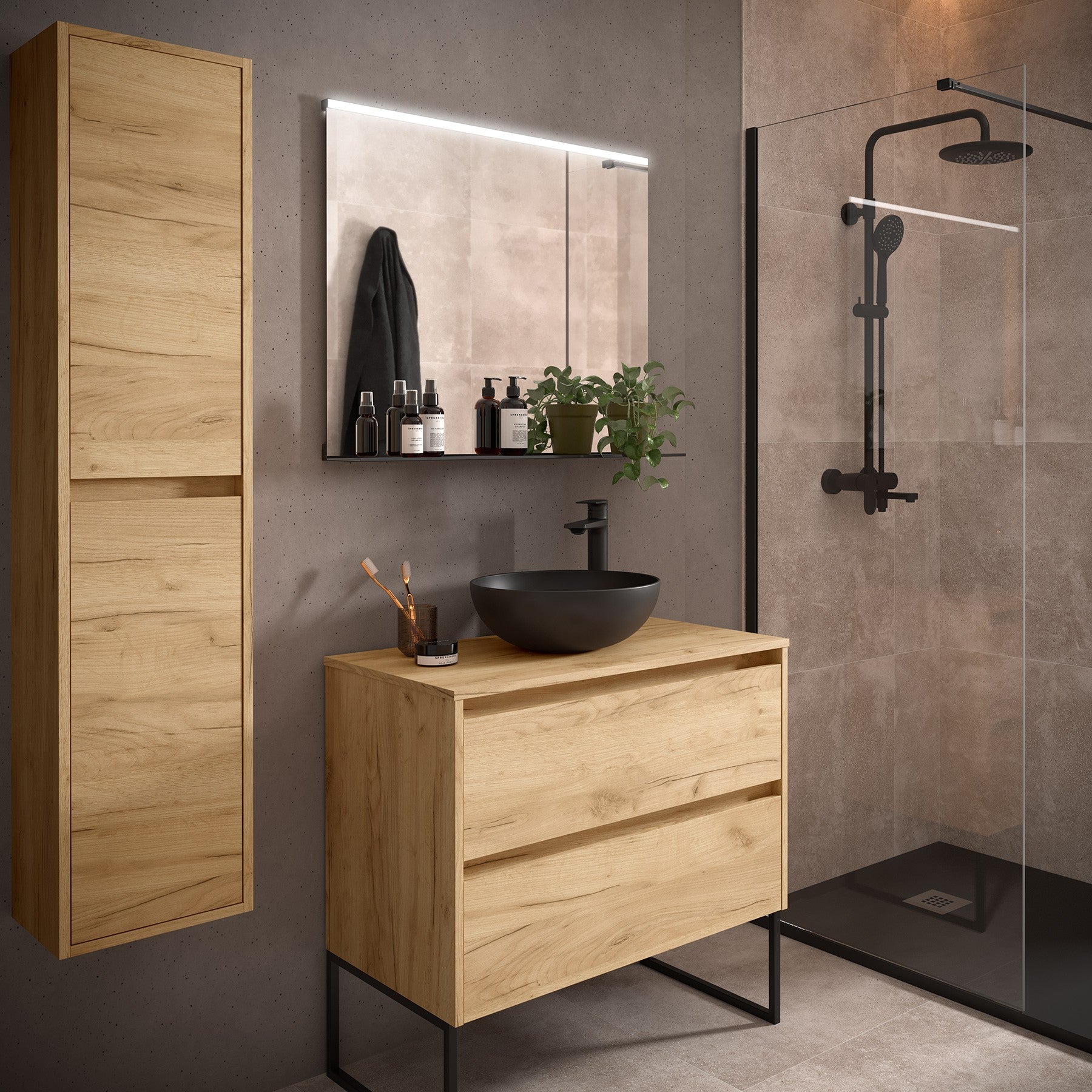 Mueble de baño NOJA 900 2 cajones - Encimera - BañoClick