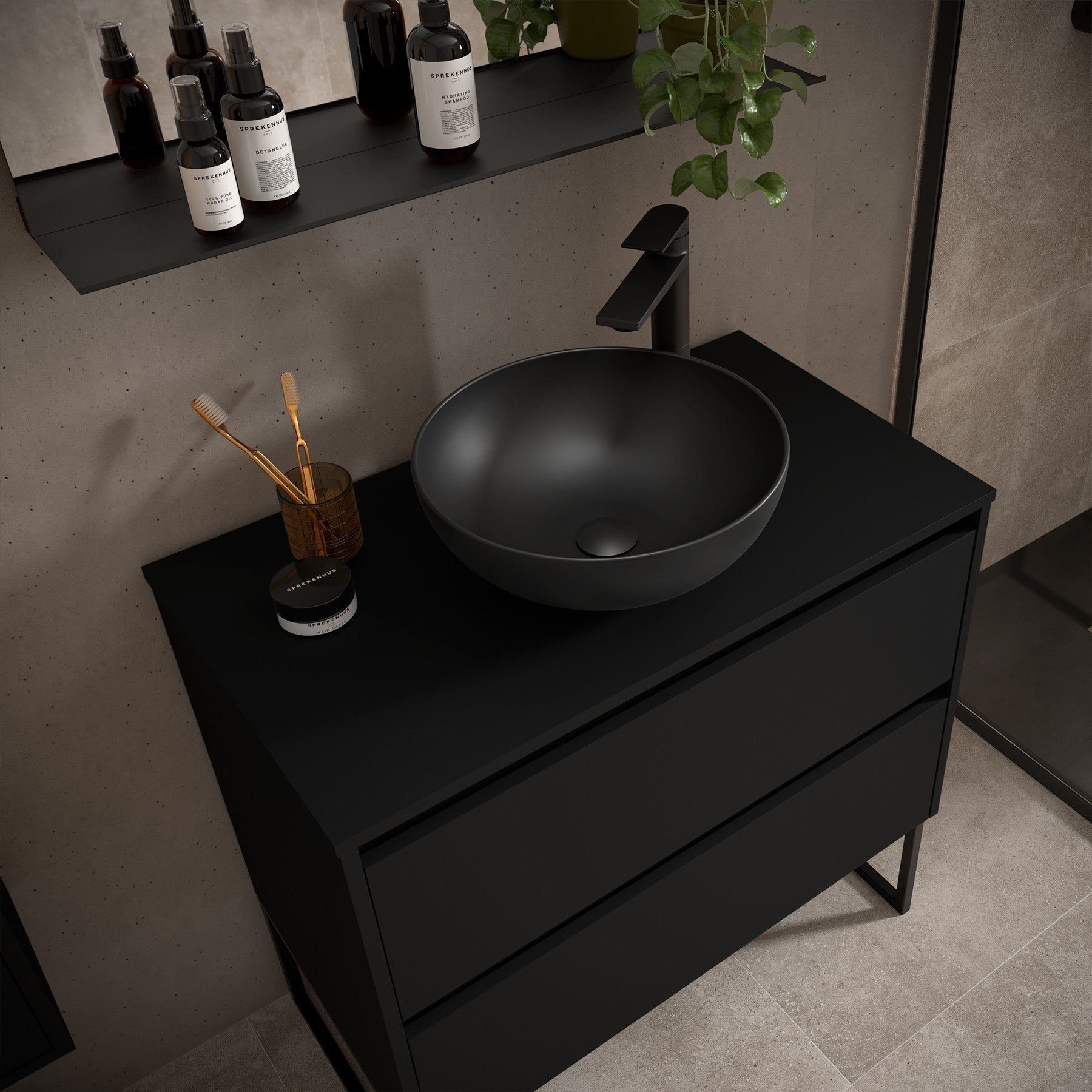 Mueble de baño NOJA 900 2 cajones - Encimera - BañoClick