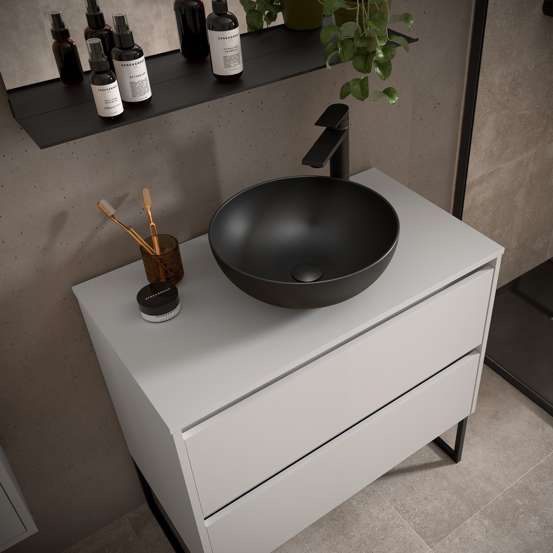 Mueble de baño NOJA 900 2 cajones - Encimera - BañoClick