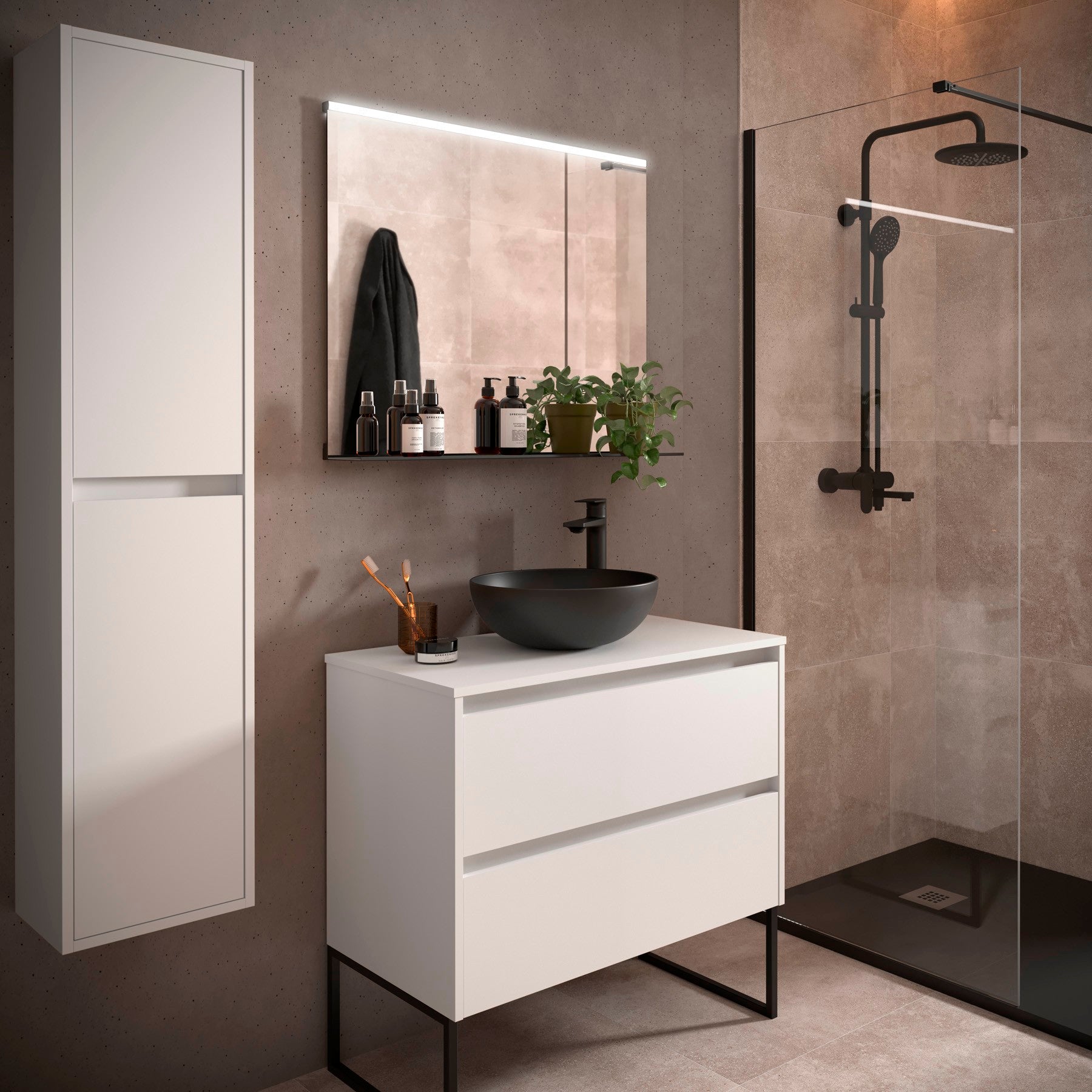 Mueble de baño NOJA 900 2 cajones - Encimera - BañoClick