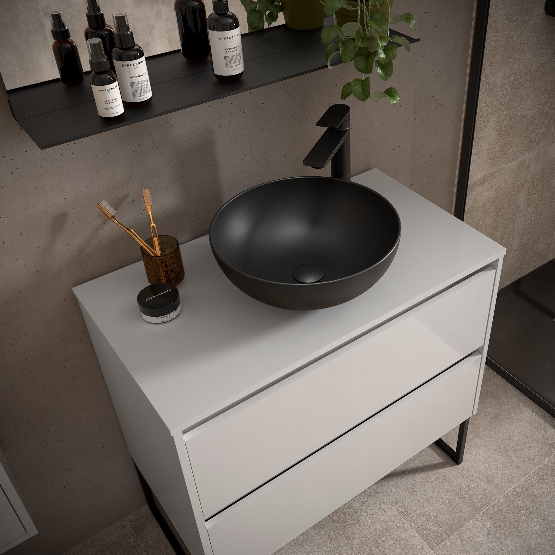 Mueble de baño NOJA 900 2 cajones - Encimera - BañoClick