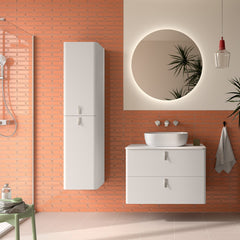 Mueble de baño UNIIQ 800 ANTRACITA MATE Encimera SOLID SURFACE Tiradores CROMO - BañoClick