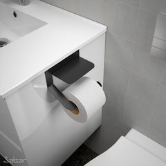 Portarrollos con tapa MINIMAL NEGRO MATE - BañoClick
