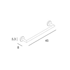TOALLERO BARRA 45 cm - NEGRO MATE. - BañoClick